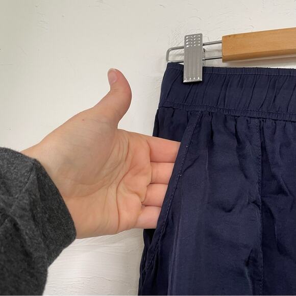 Young Broke & Fabulous Navy Blue Drawstring Waist Satin Jogger Pants Womens S - Picture 4 of 10